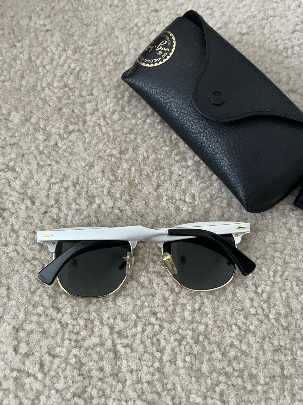 Authentic silver and gold old school raybans